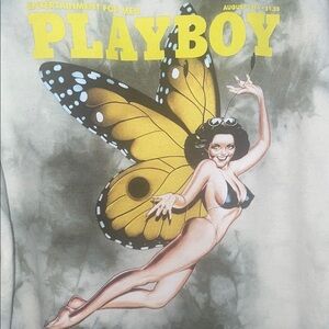 PLAYBOY Gray and White Tie-Dye Hoodie